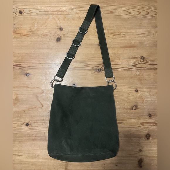 Urban Outfitters Handbags - Urban Outfitters Cute Dark Green Suede Crossbody Bag